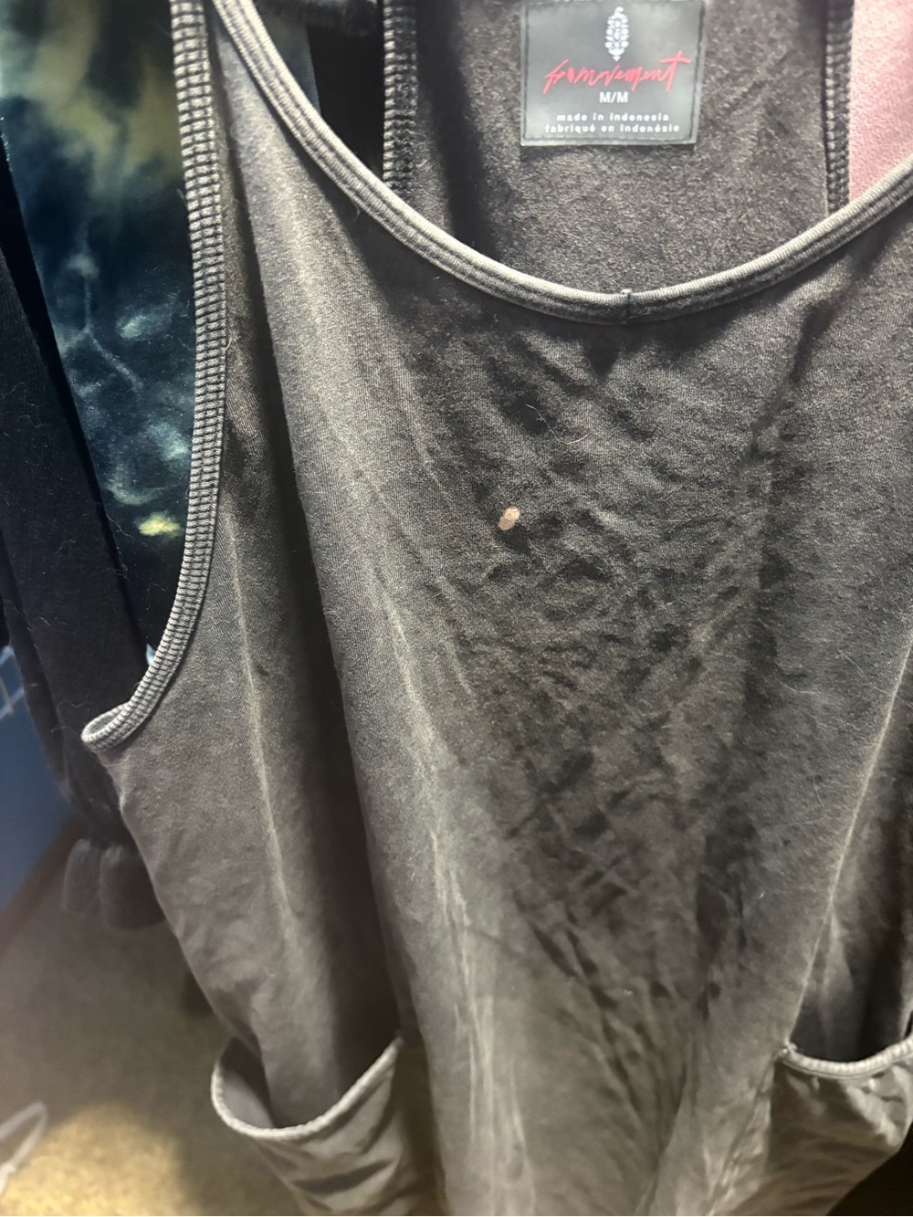 Free People Charcoal Gray Double-Pocket romper - Picture 3 of 3